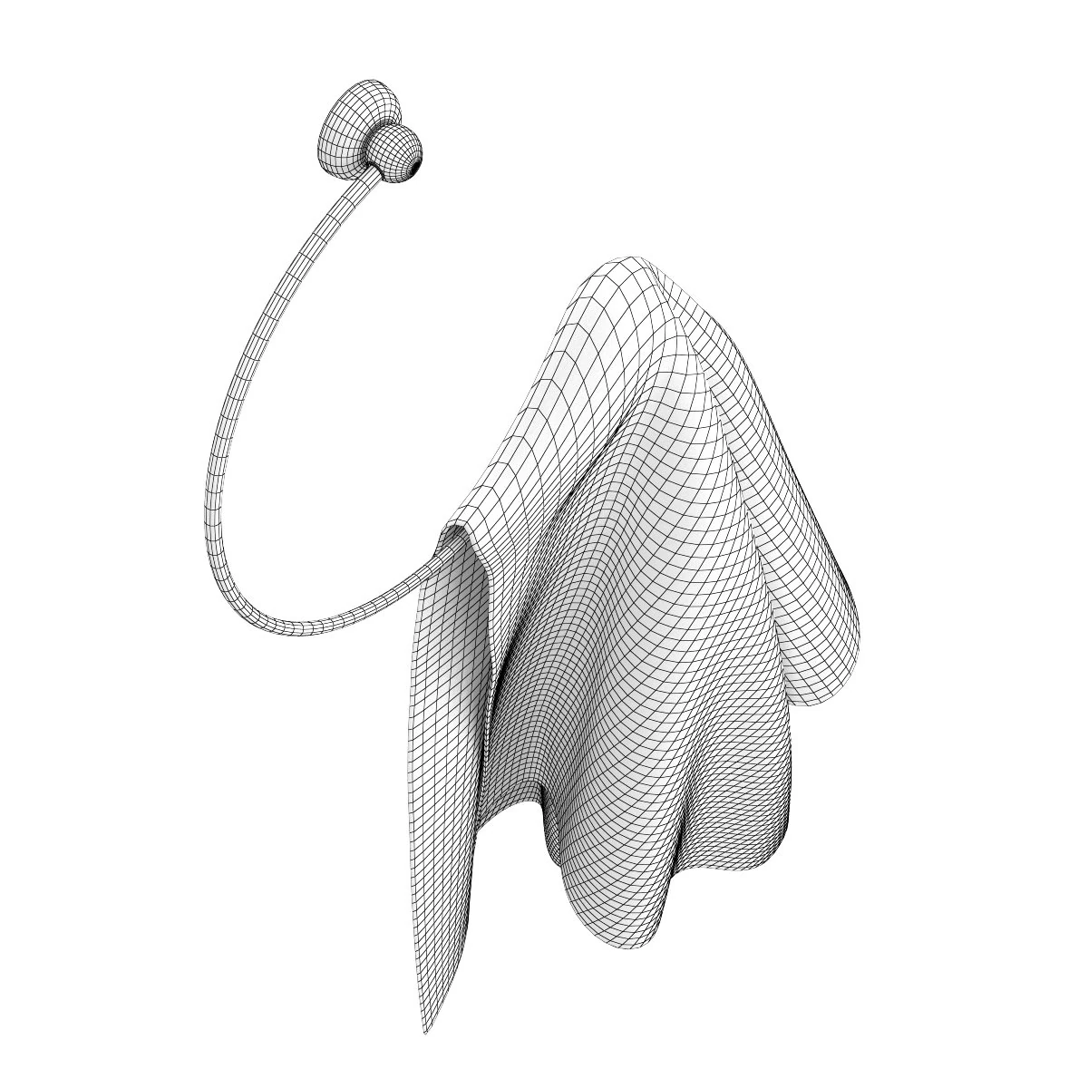 white hanging towel 3D Model .c4d .max .obj .3ds .fbx .stl .blend