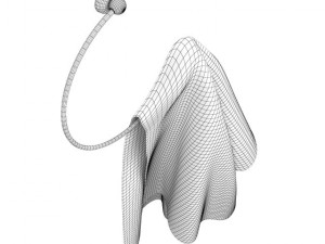 white hanging towel Model 3D