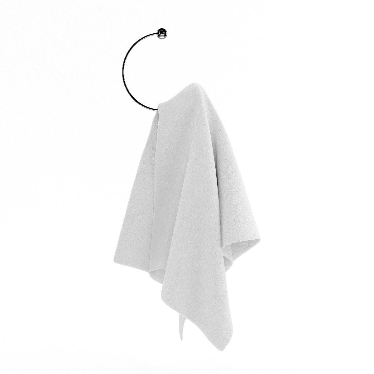 White Towels Hanging on Hook - 3D Model by rebrandy