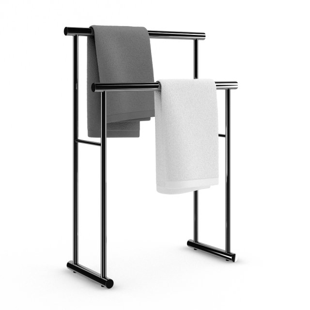 standing towel hanger 3D Модель .c4d .max .obj .3ds .fbx .stl .blend 