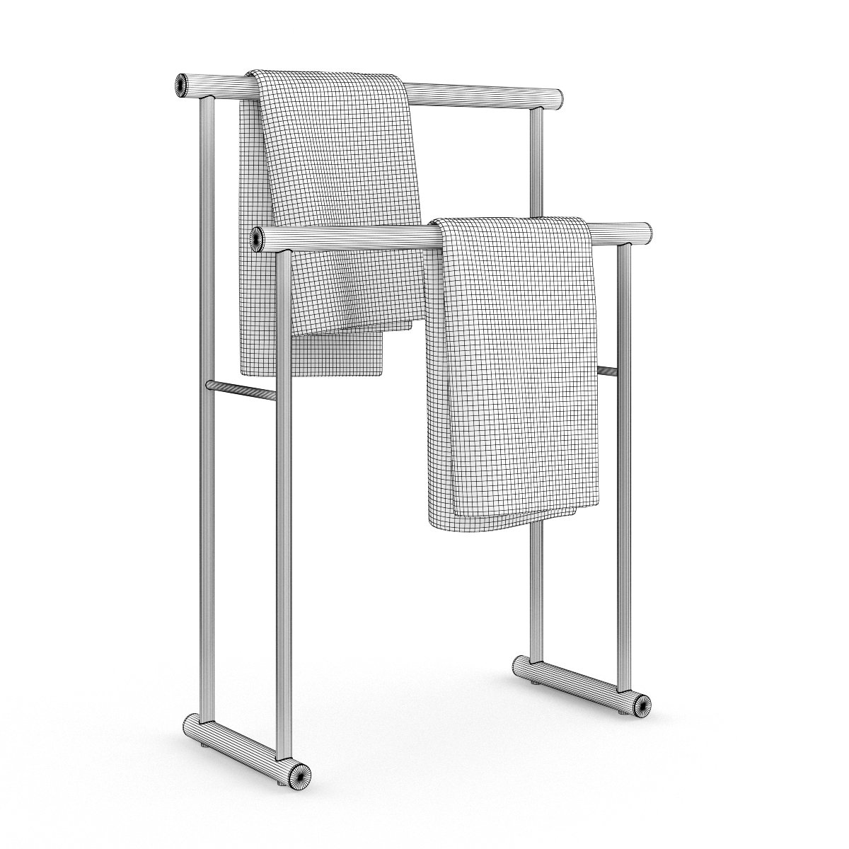 Standing Towel Hanger 3D Model in Bathroom 3DExport