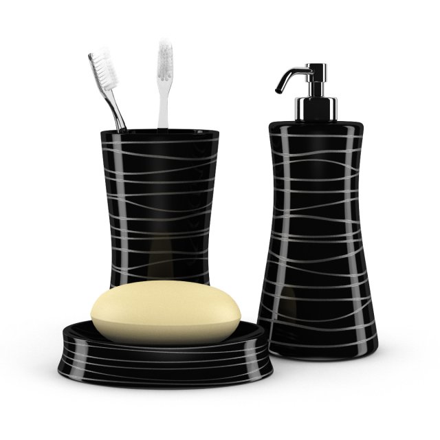 black bathroom fixtures Modelo 3D .c4d .max .obj .3ds .fbx .stl .blend 