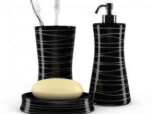 black bathroom fixtures 3D Model