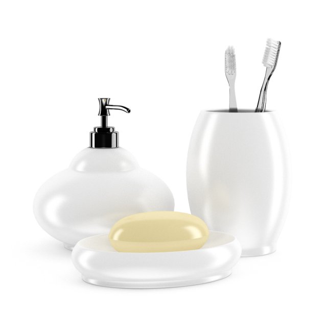 white bathroom fixtures 3D Модель .c4d .max .obj .3ds .fbx .stl .blend 