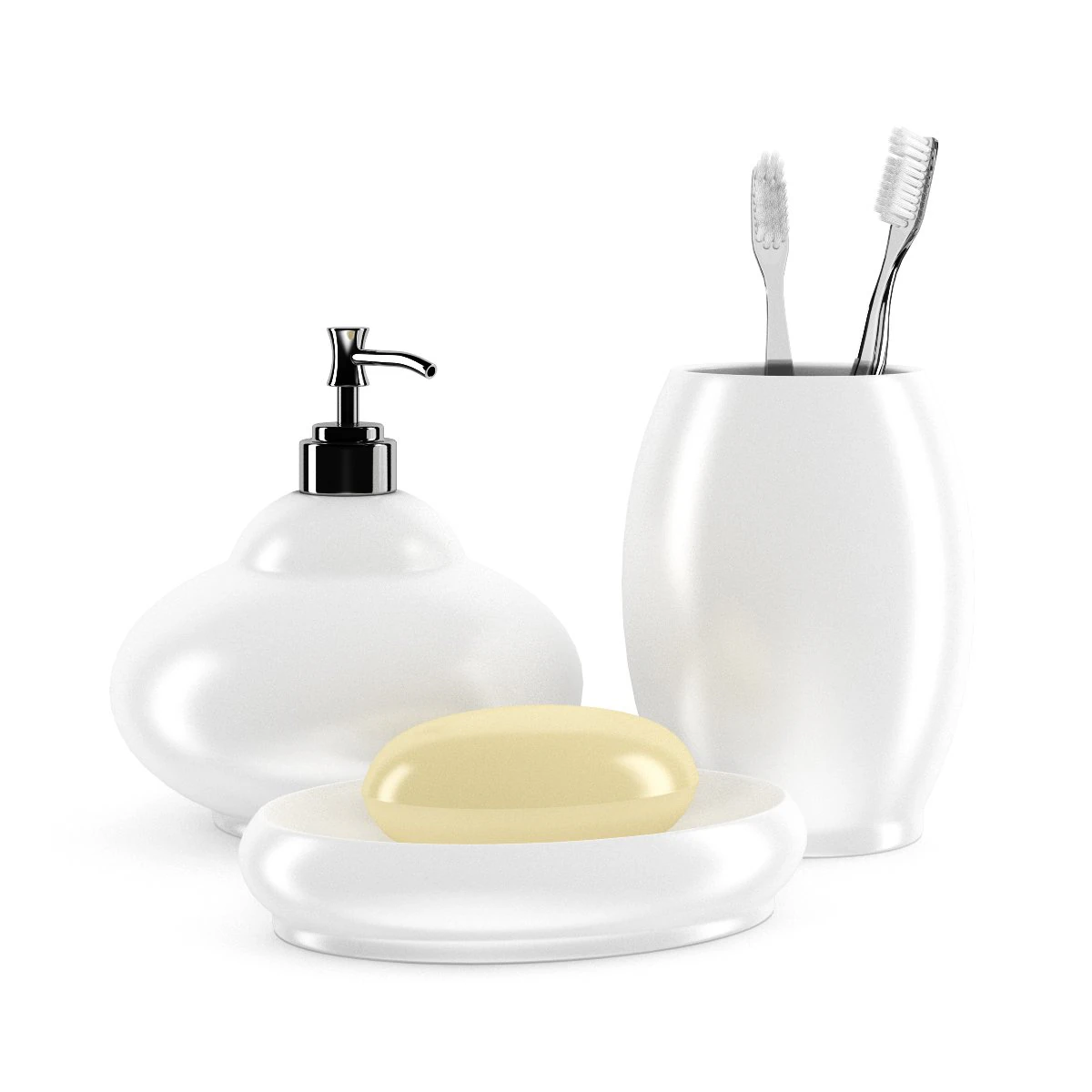 white bathroom fixtures 3D Model .c4d .max .obj .3ds .fbx .stl .blend 