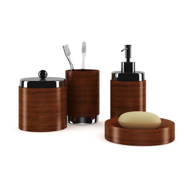 wooden bathroom fixtures 3D Model .c4d .max .obj .3ds .fbx .stl .blend 