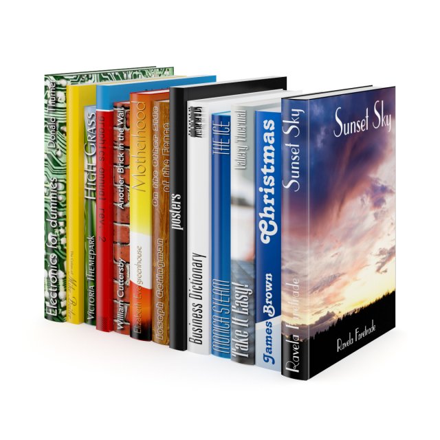 books set 05 Modello 3D .c4d .max .obj .3ds .fbx .stl .blend 