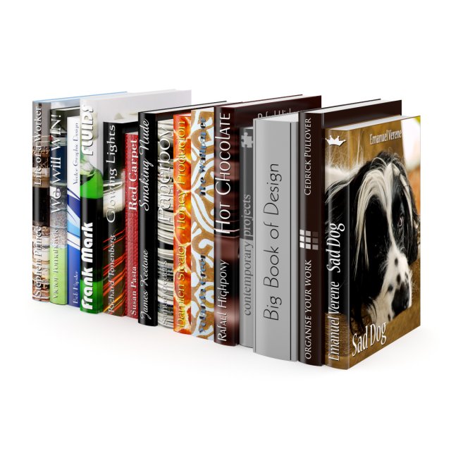 books set 06 Model 3D .c4d .max .obj .3ds .fbx .stl .blend 