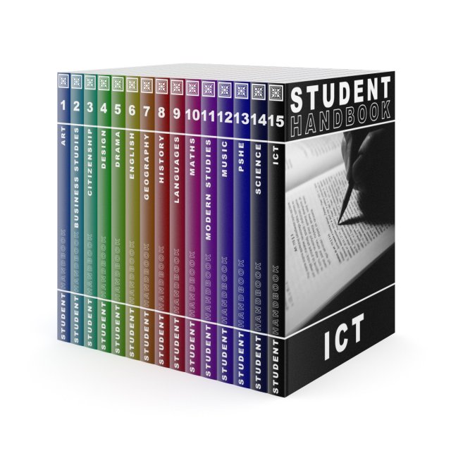 student handbooks set 3D Модель .c4d .max .obj .3ds .fbx .stl .blend 