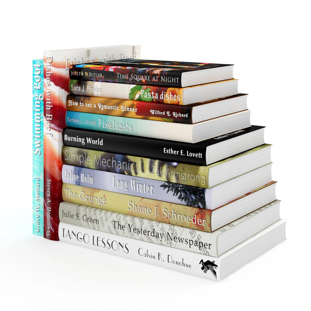 books set 13 3D Model .c4d .max .obj .3ds .fbx .stl .blend