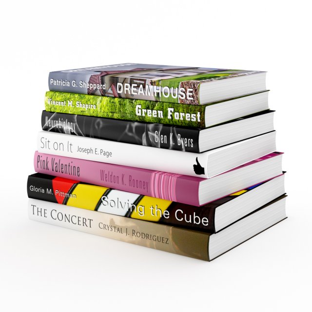 books set 14 3D Model .c4d .max .obj .3ds .fbx .stl .blend 