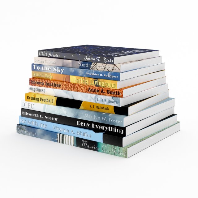 books set 15 3D Модель .c4d .max .obj .3ds .fbx .stl .blend