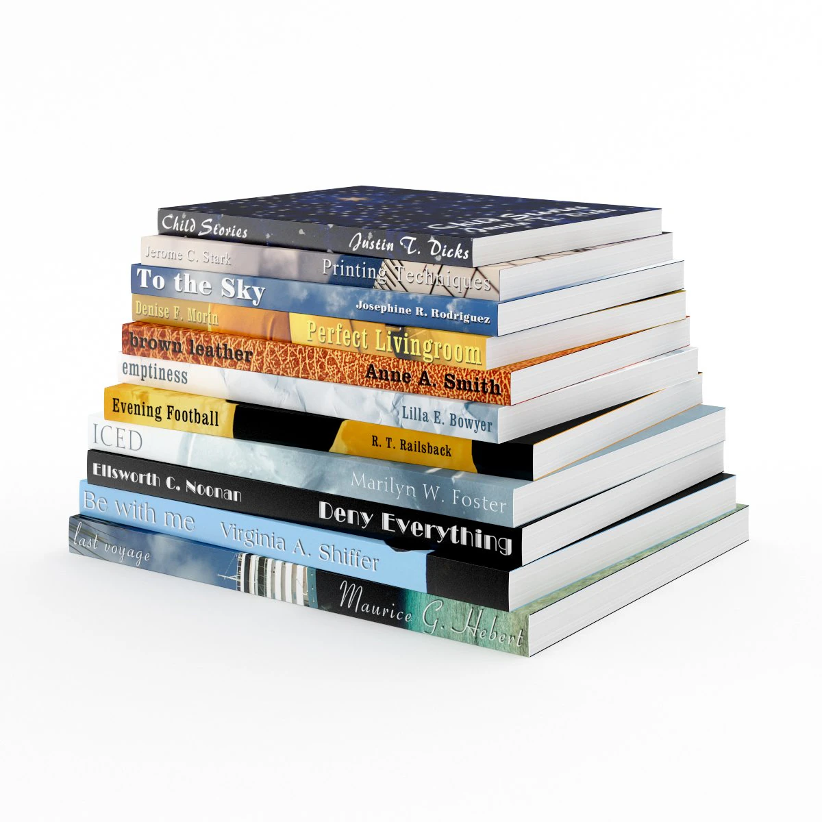 books set 15 3D Model .c4d .max .obj .3ds .fbx .stl .blend 
