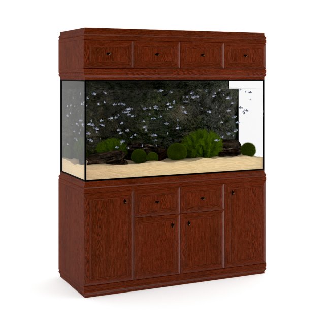 aquarium cabinet 3D 模型 .c4d .max .obj .3ds .fbx .stl .blend 