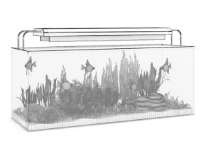 rectangular aquarium with light 3D Model