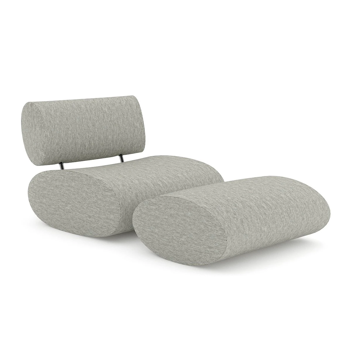 grey fabric lounge chair 3D Model .c4d .max .obj .3ds .fbx .stl .blend 