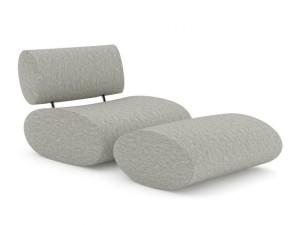 grey fabric lounge chair 3D Model