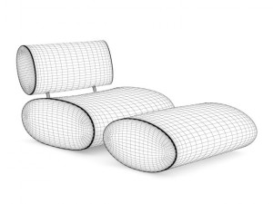 grey fabric lounge chair 3D Model