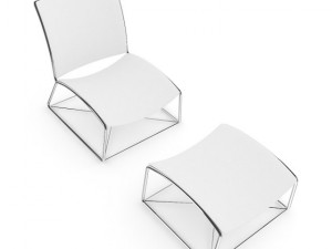 white lounge chair 3D 模型