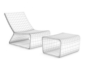 wooden lounge chair 3D Модель