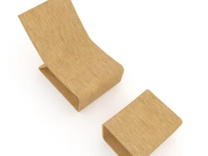wooden lounge chair 3D Model