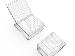 wooden lounge chair 3D Модель