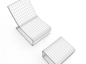 wooden lounge chair 3D Model