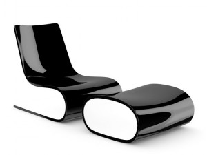 black glossy lounge chair 3D Модель