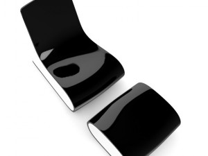 black glossy lounge chair 3D Model