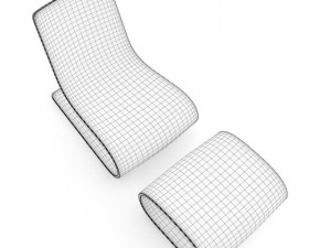 black glossy lounge chair 3D Model