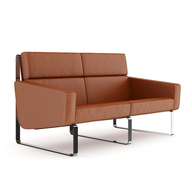 brown leather modern sofa Modello 3D .c4d .max .obj .3ds .fbx .stl .blend 