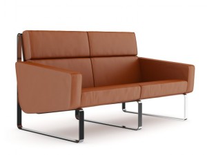 brown leather modern sofa 3D Модель