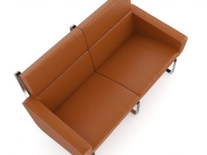 brown leather modern sofa Modello 3D