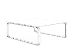 square glass coffe table 3D Model