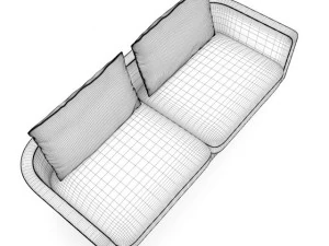 grey sofa with pillows 3D Model