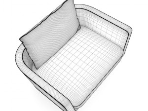 grey armchair with pillow 3D Модель