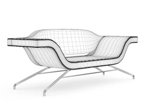 blue modern sofa 3D Model