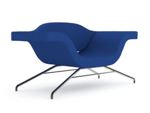 kursi berlengan modern berwarna biru Model 3D