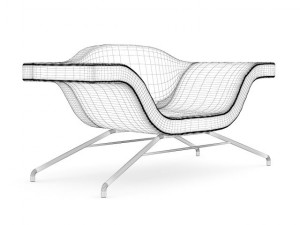 blue modern armchair 3D 모델