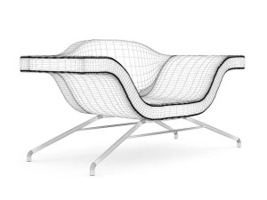 blue modern armchair 3D Model