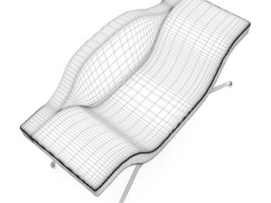 blue modern armchair 3D 모델