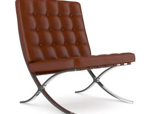 Ledersessel in drei Farben 3D Modell