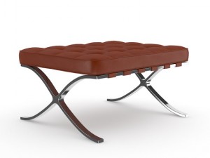 leather stool three colors 3D Model