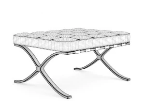 leather stool three colors 3D Model