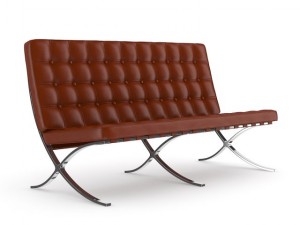 leather sofa three colors 3D Model