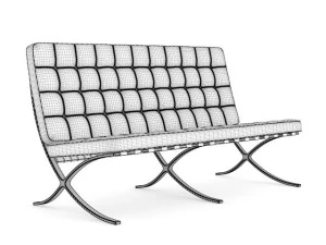 leather sofa three colors 3D Model