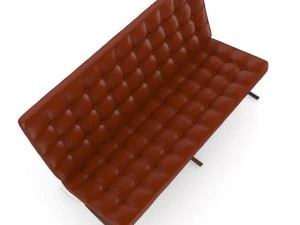 leather sofa three colors 3D Model