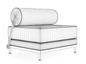 modern grey chair 3D Model