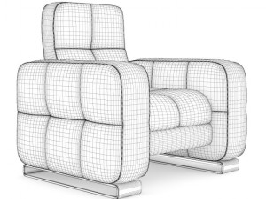 black leather armchair 3D Model