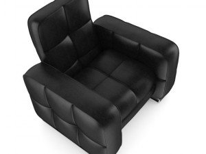 black leather armchair 3D Model